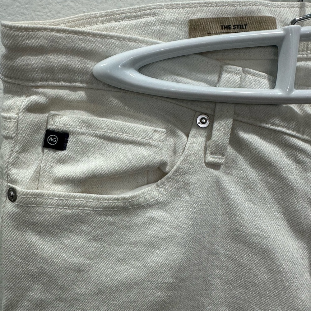 AG Adriano Goldschmied Elegant white Cream jeans the Stilt Cigarette leg 27R - Picture 2 of 7